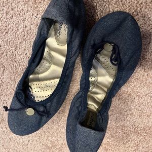 Denim ballerina flats size 8.5